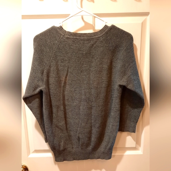 Madewell Gray 3/4 Sleeve Crew Neck Sweater size Medium - Picture 3 of 7